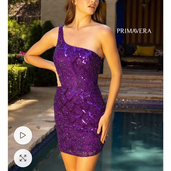 Primavera Couture | Dresses | Nwt Purple Primavera Sequin Homecoming Dress  | Poshmark